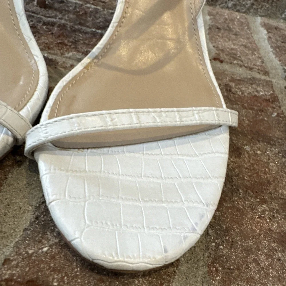 Sam Edelman Doran Strappy Sandal‎ Ivory Cream White Croc Women Size 11 #149